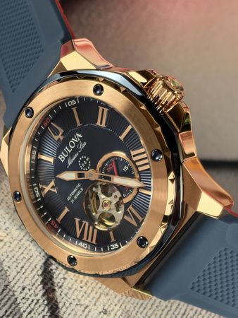 BULOVA MARINE STAR 98A227 OPEN-HEART