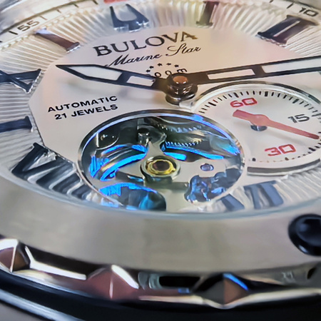 BULOVA MARINE STAR OPEN-HEART 98A225