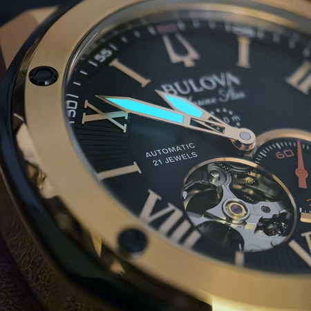 BULOVA MARINE STAR 98A227 OPEN-HEART