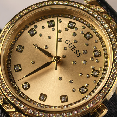 GUESS BLACK LEATHER STRAP GW0764L2