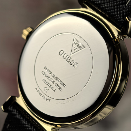 GUESS BLACK LEATHER STRAP GW0764L2